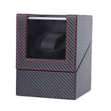 Maxbell Mini Battery Powered Automatic Watch Winder Winding Box for Mechanical Watch Fiber Black