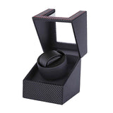 Maxbell Mini Battery Powered Automatic Watch Winder Winding Box for Mechanical Watch Fiber Black