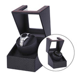 Maxbell Mini Battery Powered Automatic Watch Winder Winding Box for Mechanical Watch Fiber Black