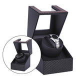 Maxbell Mini Battery Powered Automatic Watch Winder Winding Box for Mechanical Watch Fiber Black