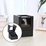 Maxbell Mini Battery Powered Automatic Watch Winder Winding Box for Mechanical Watch Fiber Black