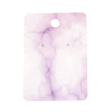 100x Marble Earring Display Cards 3 Holes 5x7cm for DIY Ear Studs Packaging Purple