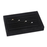 Maxbell Jewelry Storage Tray for Earrings Bracelet Women 227x146x31mm Flannel Black