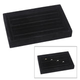 Maxbell Jewelry Storage Tray for Earrings Bracelet Women 227x146x31mm Flannel Black