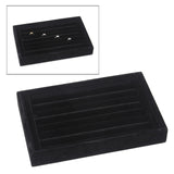 Maxbell Jewelry Storage Tray for Earrings Bracelet Women 227x146x31mm Flannel Black