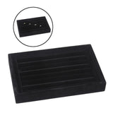 Maxbell Jewelry Storage Tray for Earrings Bracelet Women 227x146x31mm Flannel Black