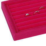 Maxbell Jewelry Storage Tray for Earrings Bracelet Women 227x146x31mm Flannel Pink