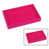 Maxbell Jewelry Storage Tray for Earrings Bracelet Women 227x146x31mm Flannel Pink