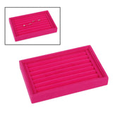 Maxbell Jewelry Storage Tray for Earrings Bracelet Women 227x146x31mm Flannel Pink