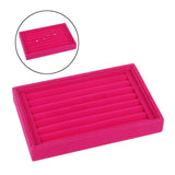Maxbell Jewelry Storage Tray for Earrings Bracelet Women 227x146x31mm Flannel Pink