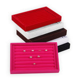 Maxbell Jewelry Storage Tray for Earrings Bracelet Women 227x146x31mm Leather Black