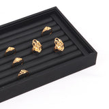 Maxbell Jewelry Storage Tray for Earrings Bracelet Women 227x146x31mm Leather Black