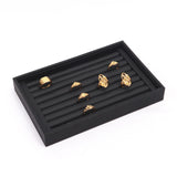 Maxbell Jewelry Storage Tray for Earrings Bracelet Women 227x146x31mm Leather Black