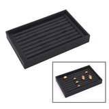 Maxbell Jewelry Storage Tray for Earrings Bracelet Women 227x146x31mm Leather Black