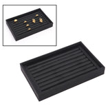 Maxbell Jewelry Storage Tray for Earrings Bracelet Women 227x146x31mm Leather Black