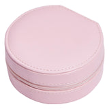 Maxbell Jewelry Storage Case Multi-Layer Round with Mirror for Necklace Gifts Girls pink