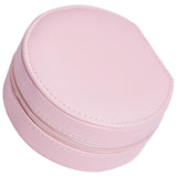 Maxbell Jewelry Storage Case Multi-Layer Round with Mirror for Necklace Gifts Girls pink