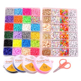 Maxbell Polymer Clay Beads Elastic Strings Jump Rings for DIY Bracelets Beading