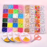 Maxbell Polymer Clay Beads Elastic Strings Jump Rings for DIY Bracelets Beading