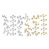Maxbell 24 Pairs Stud Earrings Flatback Gifts Barbell for Men Women Gold and Silver