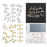 Maxbell 24 Pairs Stud Earrings Flatback Gifts Barbell for Men Women Gold and Silver