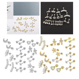 Maxbell 24 Pairs Stud Earrings Flatback Gifts Barbell for Men Women Gold and Silver