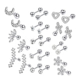 Maxbell 24 Pairs Stud Earrings Flatback Gifts Barbell for Men Women Gold and Silver