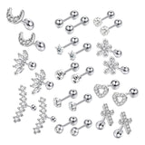 Maxbell 24 Pairs Stud Earrings Flatback Gifts Barbell for Men Women Gold and Silver
