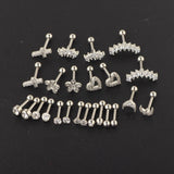 Maxbell 24 Pairs Stud Earrings Flatback Gifts Barbell for Men Women Gold and Silver