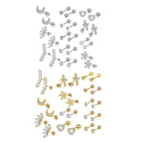 Maxbell 24 Pairs Stud Earrings Flatback Gifts Barbell for Men Women Gold and Silver