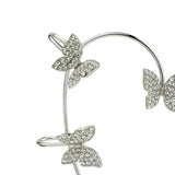 Maxbell 1 Pair Clip Earring Butterfly Ear Cuff Clip for Daily wearing Lovers Silver