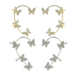 Maxbell 1 Pair Clip Earring Butterfly Ear Cuff Clip for Daily wearing Lovers Silver