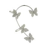 Maxbell 1 Pair Clip Earring Butterfly Ear Cuff Clip for Daily wearing Lovers Silver