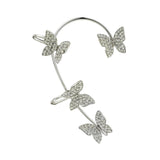 Maxbell 1 Pair Clip Earring Butterfly Ear Cuff Clip for Daily wearing Lovers Silver
