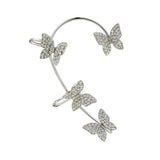 Maxbell 1 Pair Clip Earring Butterfly Ear Cuff Clip for Daily wearing Lovers Silver