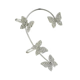 Maxbell 1 Pair Clip Earring Butterfly Ear Cuff Clip for Daily wearing Lovers Silver