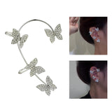 Maxbell 1 Pair Clip Earring Butterfly Ear Cuff Clip for Daily wearing Lovers Silver