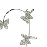 Maxbell 1 Pair Clip Earring Butterfly Ear Cuff Clip for Daily wearing Lovers Silver
