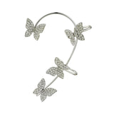 Maxbell 1 Pair Clip Earring Butterfly Ear Cuff Clip for Daily wearing Lovers Silver