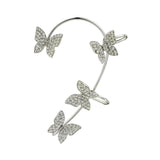 Maxbell 1 Pair Clip Earring Butterfly Ear Cuff Clip for Daily wearing Lovers Silver