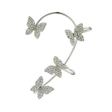 Maxbell 1 Pair Clip Earring Butterfly Ear Cuff Clip for Daily wearing Lovers Silver