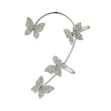 Maxbell 1 Pair Clip Earring Butterfly Ear Cuff Clip for Daily wearing Lovers Silver
