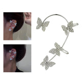 Maxbell 1 Pair Clip Earring Butterfly Ear Cuff Clip for Daily wearing Lovers Silver