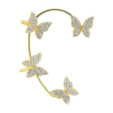 Maxbell 1 Pair Clip Earring Butterfly Ear Cuff Clip for Daily wearing Lovers Gold