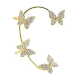 Maxbell 1 Pair Clip Earring Butterfly Ear Cuff Clip for Daily wearing Lovers Gold