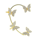 Maxbell 1 Pair Clip Earring Butterfly Ear Cuff Clip for Daily wearing Lovers Gold
