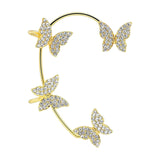 Maxbell 1 Pair Clip Earring Butterfly Ear Cuff Clip for Daily wearing Lovers Gold