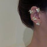 Maxbell 1 Pair Clip Earring Butterfly Ear Cuff Clip for Daily wearing Lovers Gold