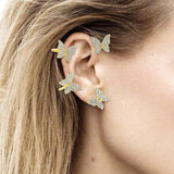 Maxbell 1 Pair Clip Earring Butterfly Ear Cuff Clip for Daily wearing Lovers Gold