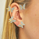 Maxbell 1 Pair Clip Earring Butterfly Ear Cuff Clip for Daily wearing Lovers Gold
